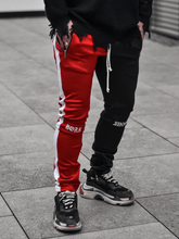 Load image into Gallery viewer, Drawstring Trackpants V3 - Black / Red Born Sinner
